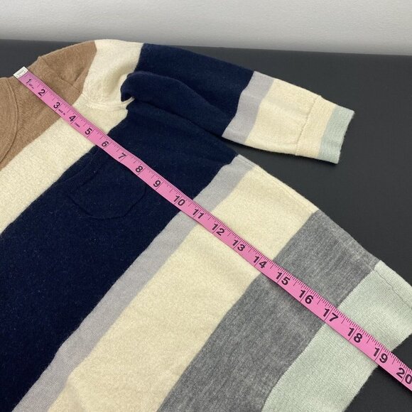 J. Crew Women's Merino Wool Striped Sweater Size XS Pullover Cream Navy Tan - Picture 8 of 9